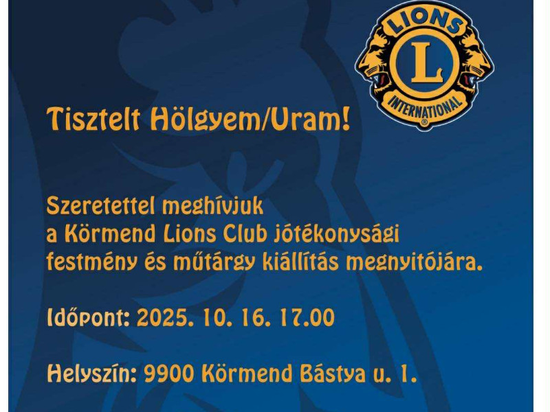 Jótékonysági festmény és műtárgy kiállítás Körmenden